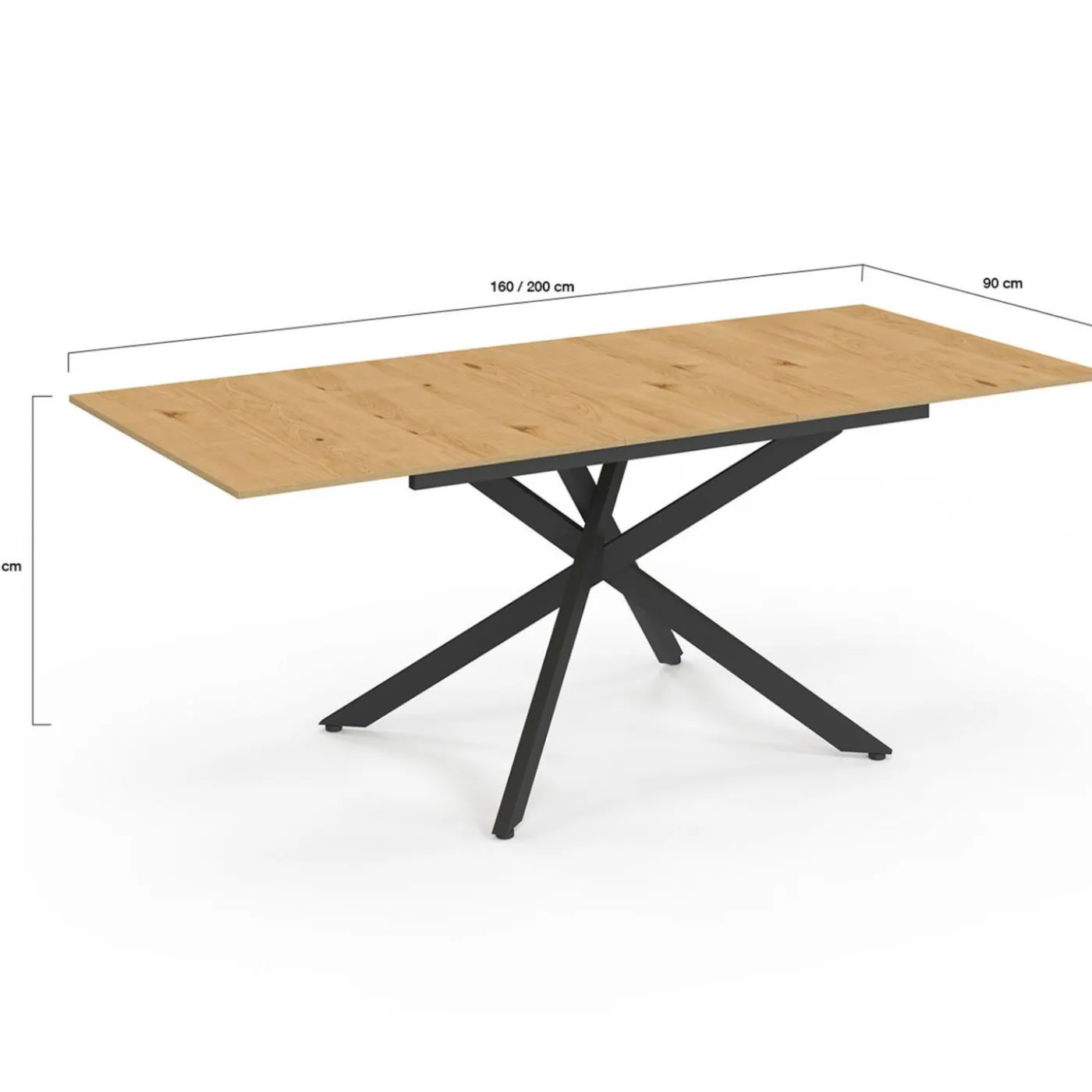 Table à manger extensible bois et noir 6-10 personnes 160-200 cm