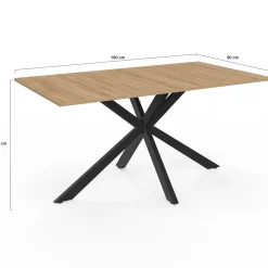 Table à manger industrielle 160 cm
