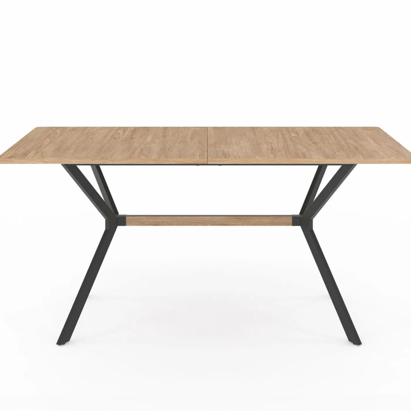 Table à manger industrielle rectangulaire bois et noir