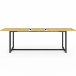 Table à manger industrielle extensible bois et métal 8-12 personnes