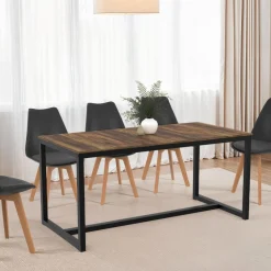 Table à manger industrielle rectangle extensible 6-10 personnes