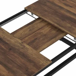 Table à manger industrielle rectangle extensible 6-10 personnes