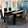 Table à manger noire et imitation hêtre pour 6 personnes