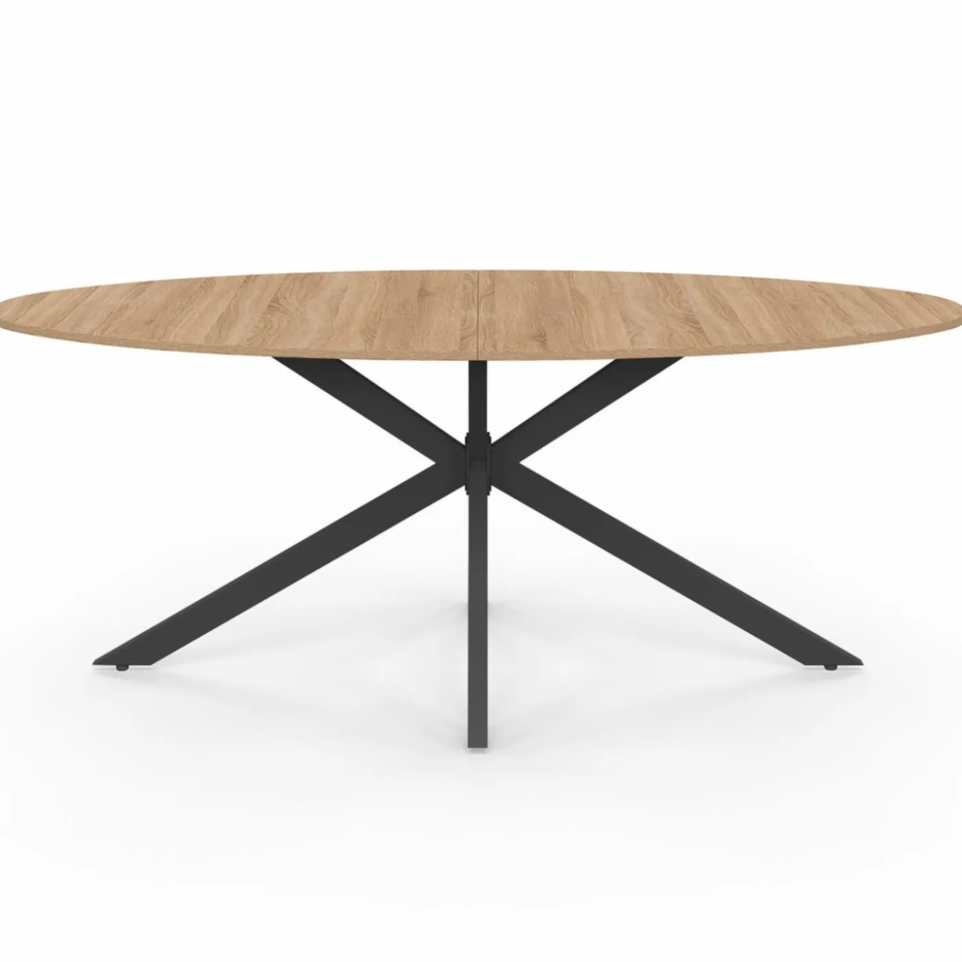 Table à manger ovale 10 personnes noire et bois