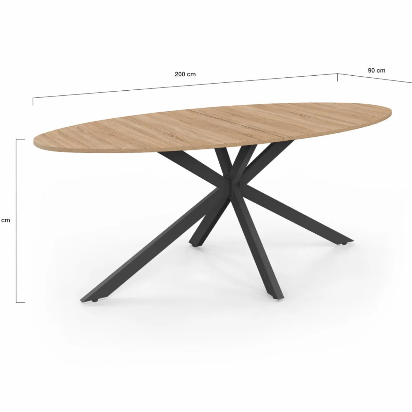 Table à manger ovale 10 personnes noire et bois