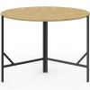 Table à manger pliante ronde 4 personnes 110 cm bois et noir style industriel
