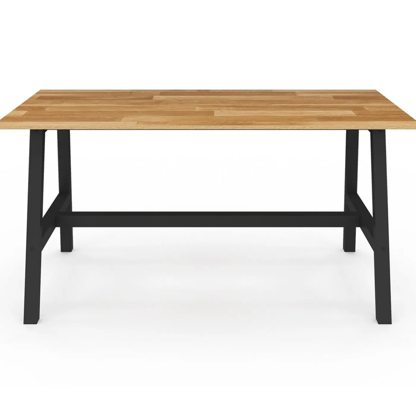 Table à manger rectangle 6 personnes bois et métal 160 cm