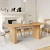 Table à manger rectangulaire extensible coloris bois 6-10 personnes