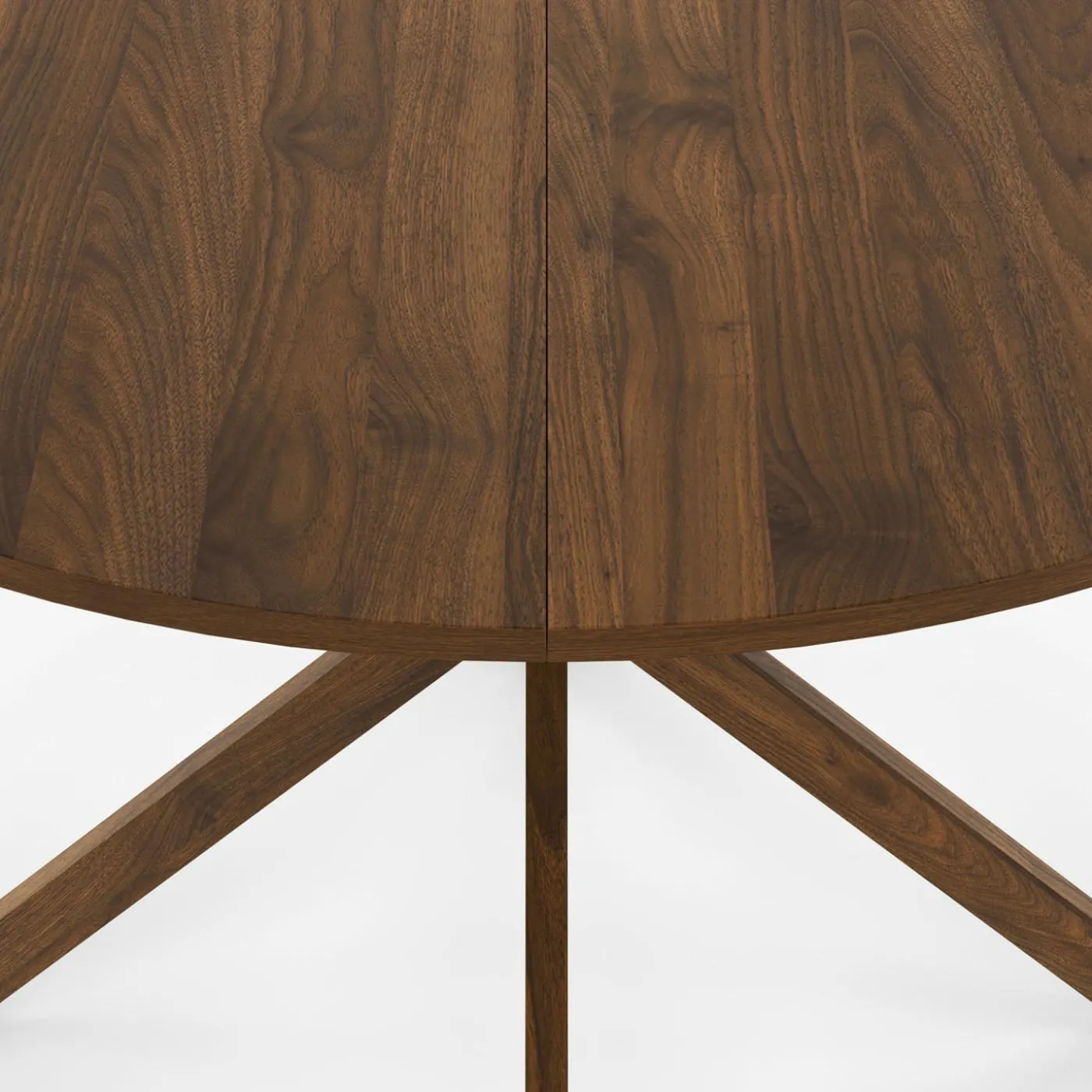Table à manger ronde ALIX 6 personnes pied araignée noyer 110 cm