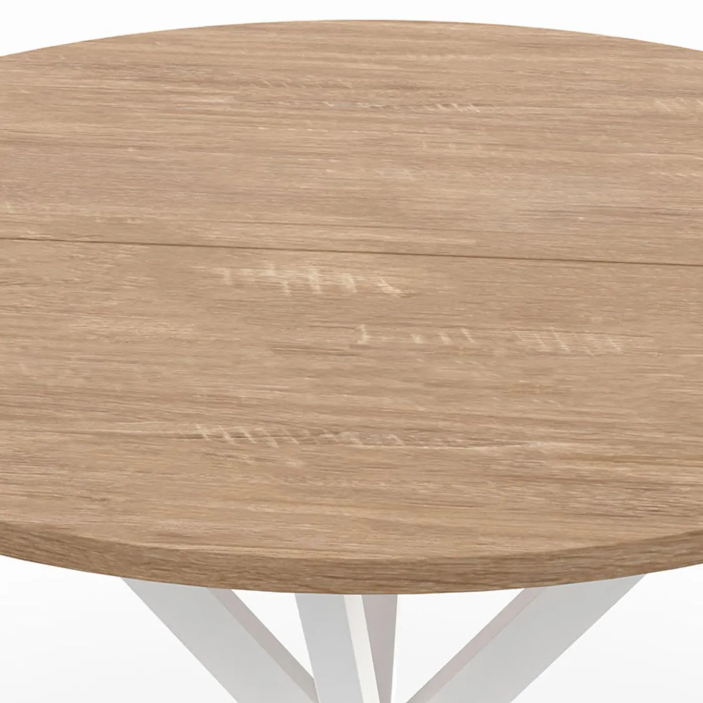 Table à manger ronde bois et blanc 80 cm 2-4 personnes