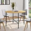 Table à manger ronde bois et métal 110 cm 4 personnes