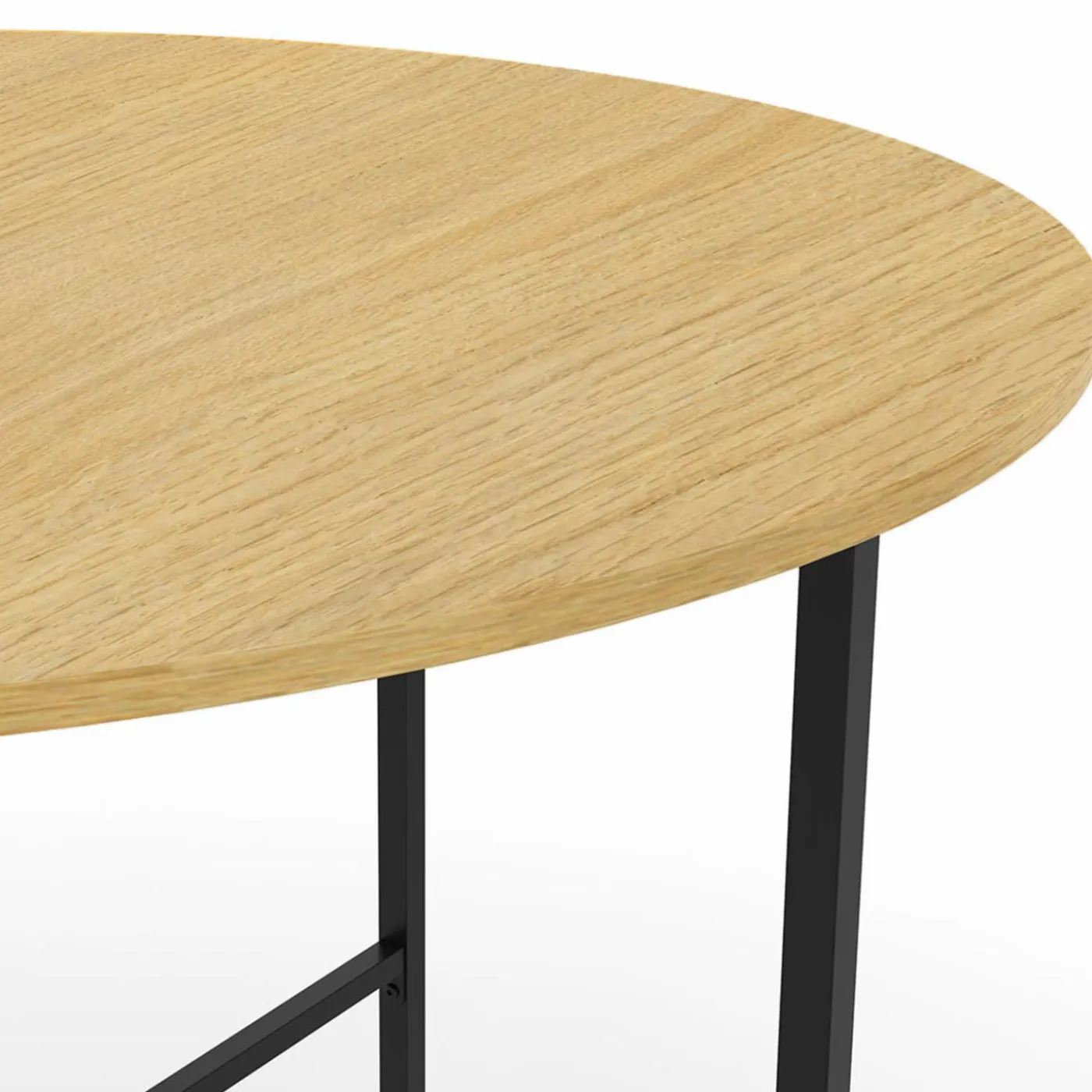 Table à manger ronde bois et métal 110 cm 4 personnes