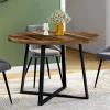 Table à manger ronde bois foncé 4 personnes
