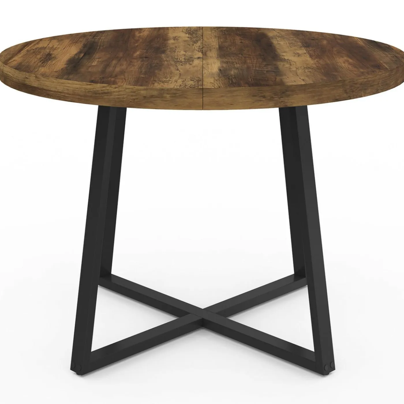 Table à manger ronde bois foncé 4 personnes