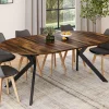 Table à manger ronde extensible de 110-200 cm pour 10 personnes en bois