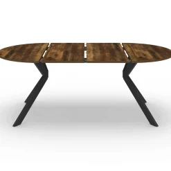 Table à manger ronde extensible de 110-200 cm pour 10 personnes en bois