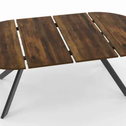 Table à manger ronde extensible de 110-200 cm pour 10 personnes en bois