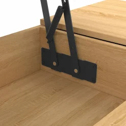 Table basse 2 plateaux relevables bois et noir