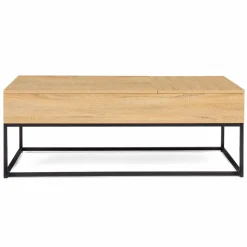 Table basse avec 2 plateaux relevables style industriel