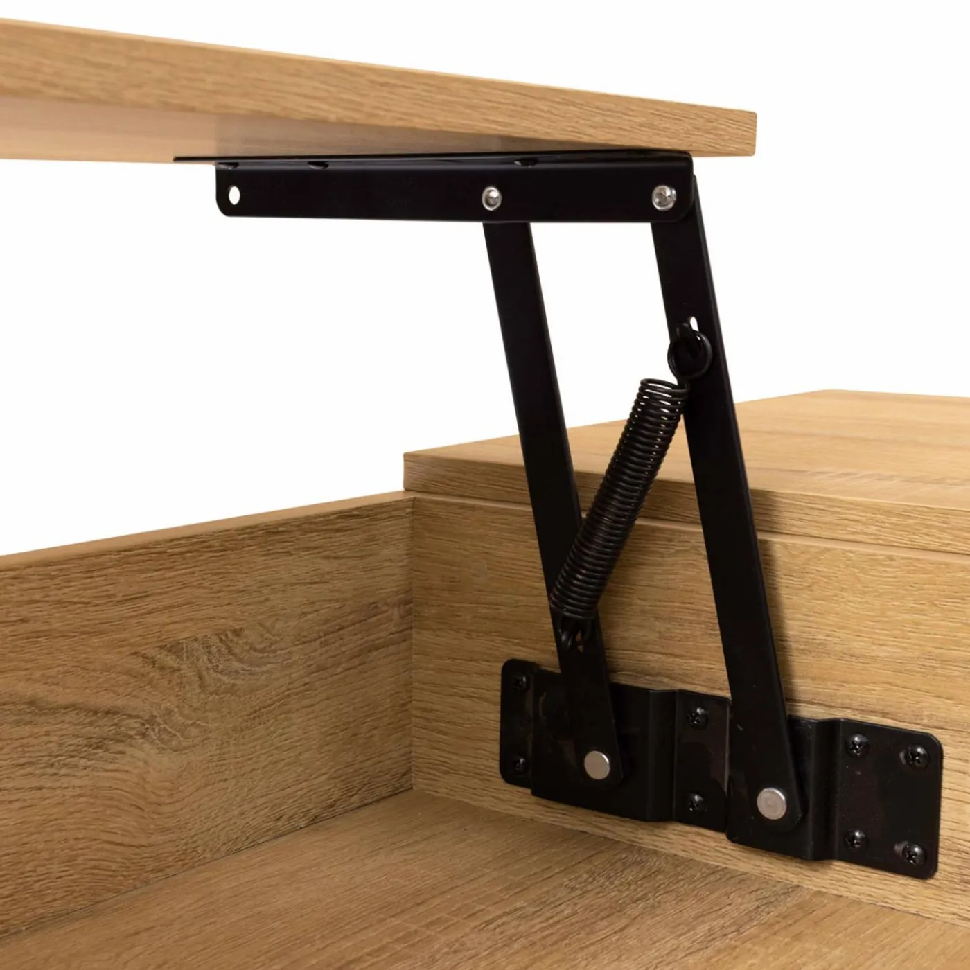 Table basse avec 2 plateaux relevables style industriel