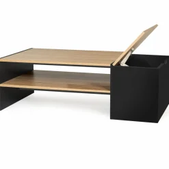 Table basse avec bar bois et noir