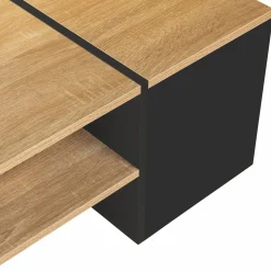 Table basse avec bar bois et noir