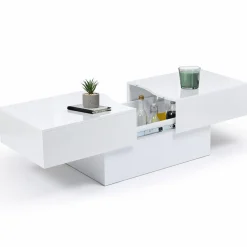 Table basse blanc brillant