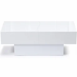 Table basse blanc brillant