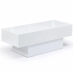 Table basse blanc brillant