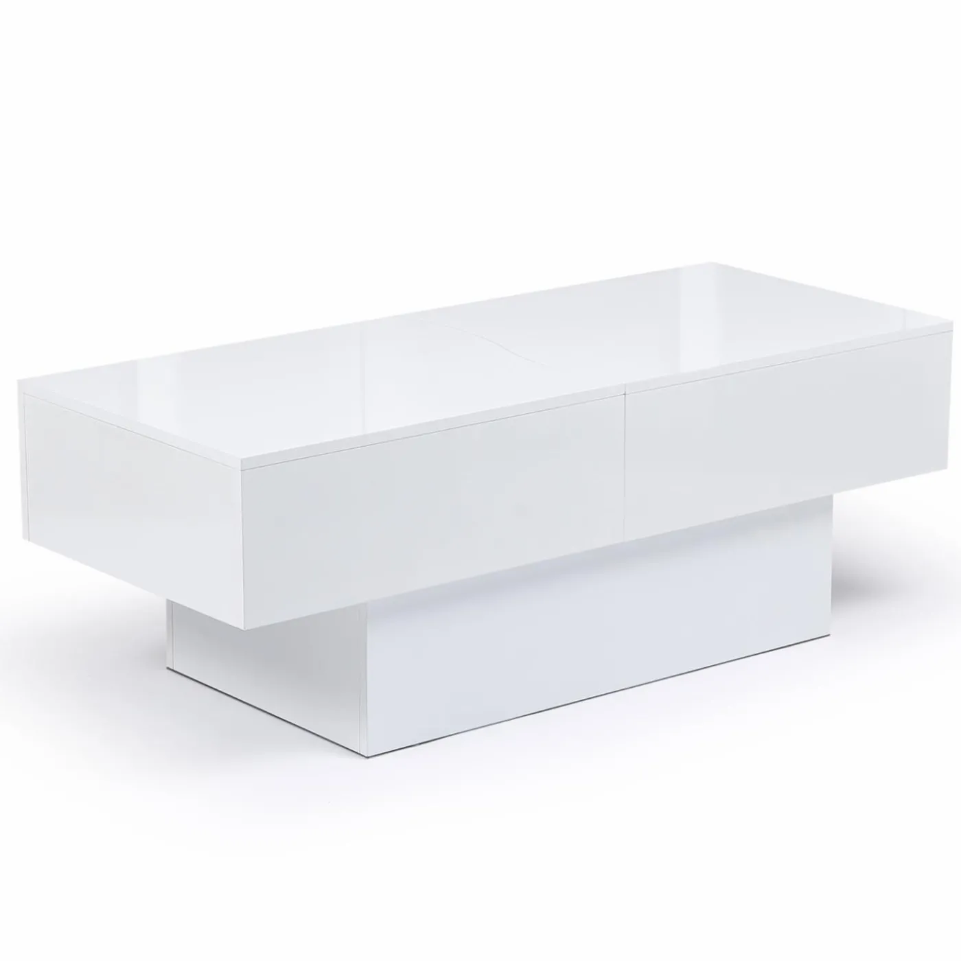 Table basse blanc brillant