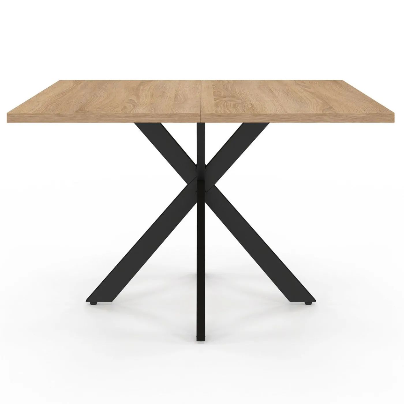 Table basse carrée pied araignée 70 cm bois et noir
