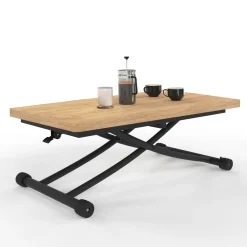 Table basse convertible en table à manger industrielle