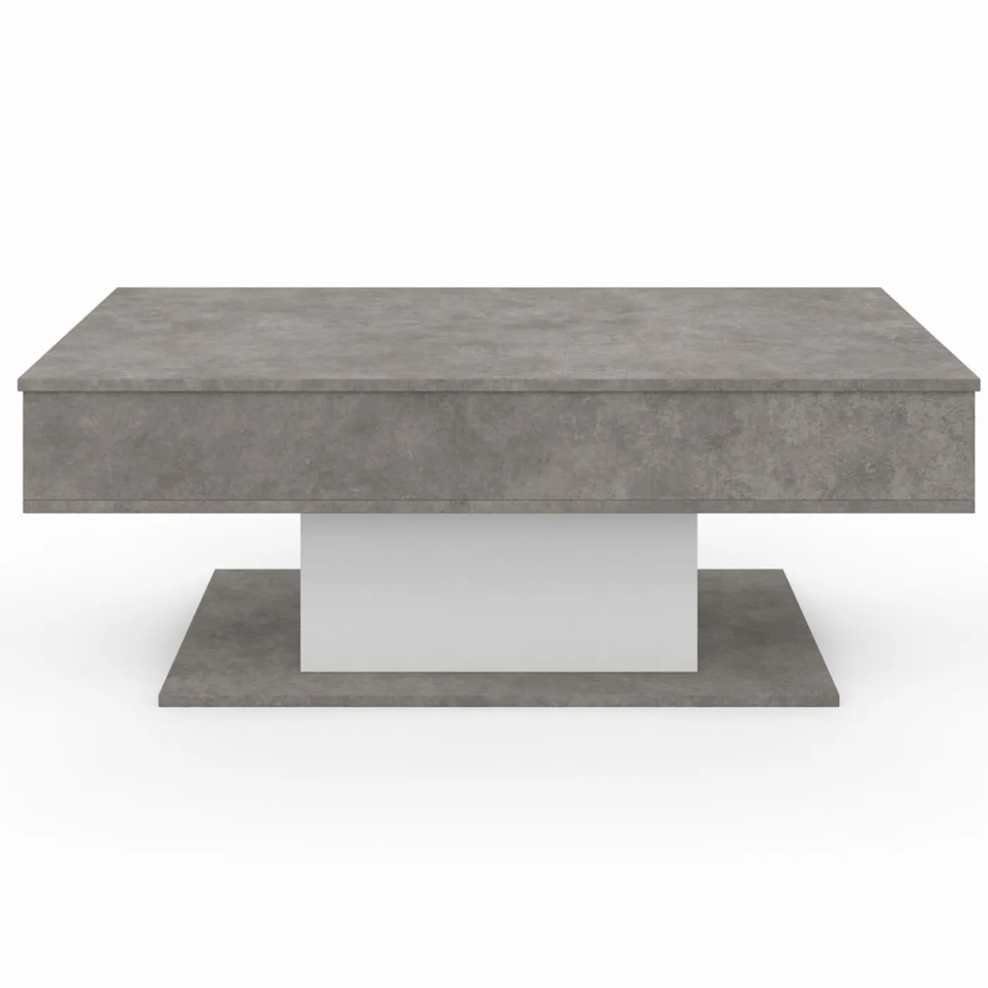 Table basse effet béton et blanc