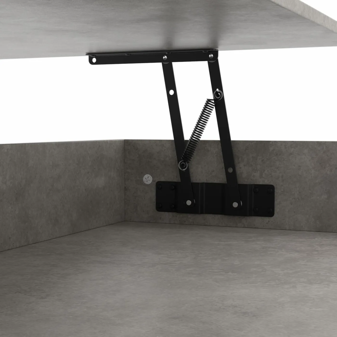Table basse effet béton et blanc