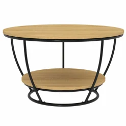 Table basse filaire ronde double plateau