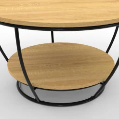 Table basse filaire ronde double plateau