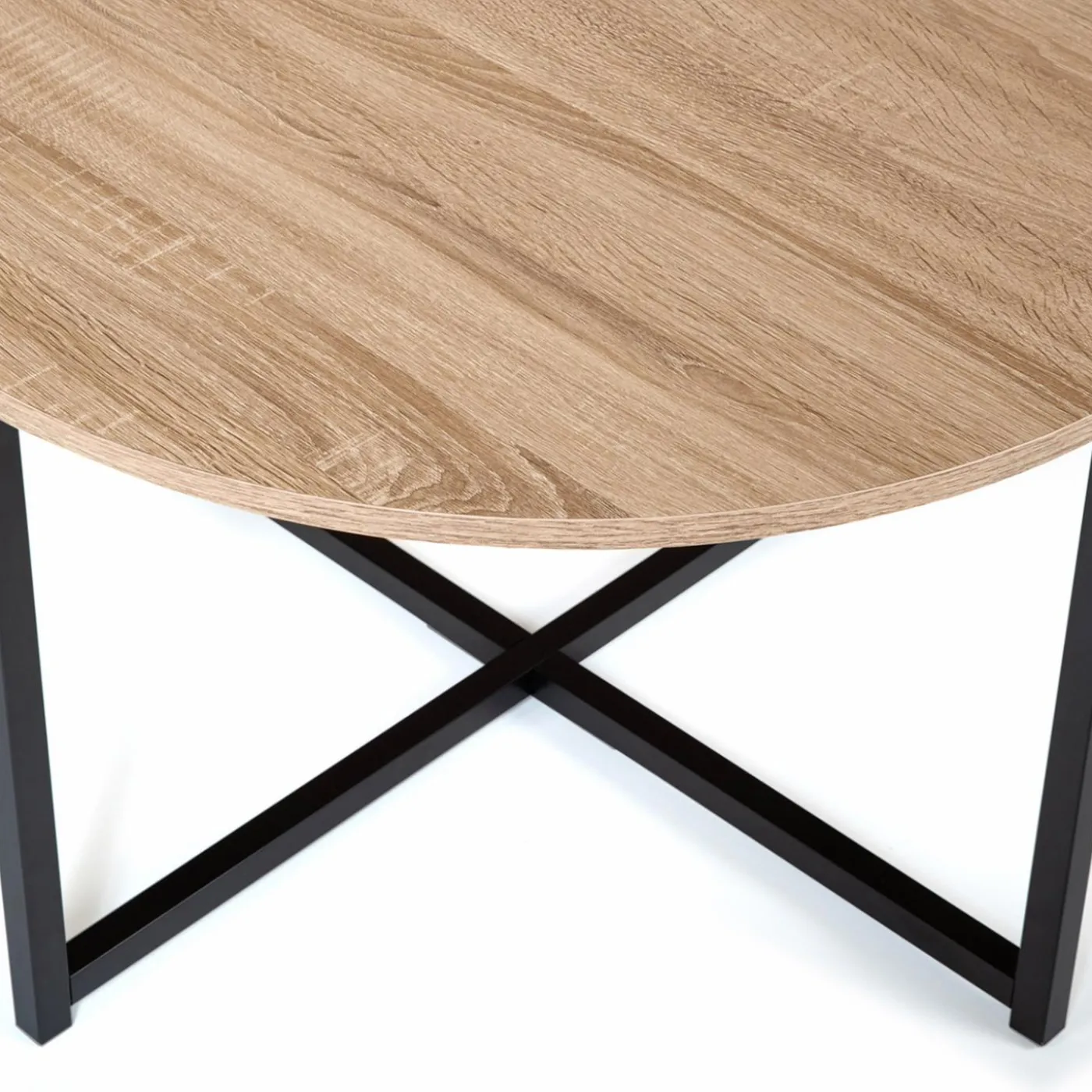 Table basse industrielle ronde bois et métal