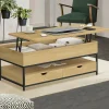 Table basse industrielle rectangulaire plateau relevable