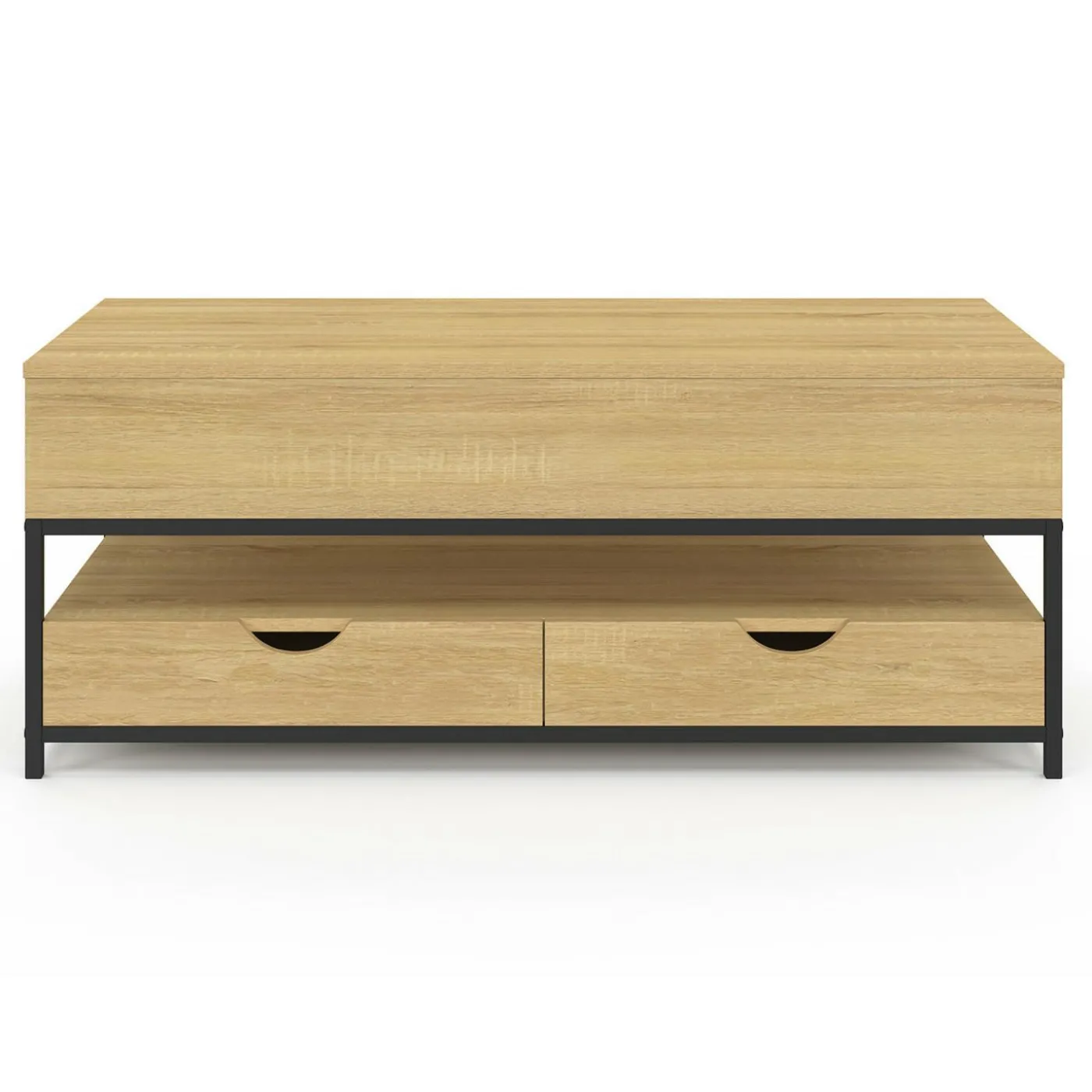 Table basse industrielle rectangulaire plateau relevable