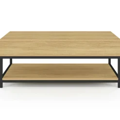 Table basse industrielle plateau relevable avec étagère