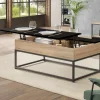 Table basse industrielle avec plateau relevable noir