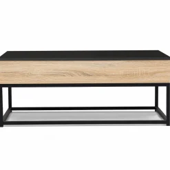 Table basse industrielle avec plateau relevable noir