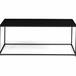 Table basse métal noir mat 113 cm