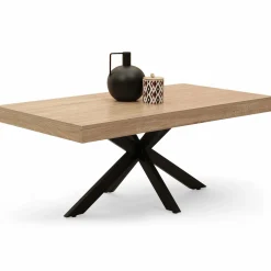 Table basse pied araignée bois et noir