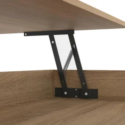 Table basse plateau relevable rectangulaire bois et blanc