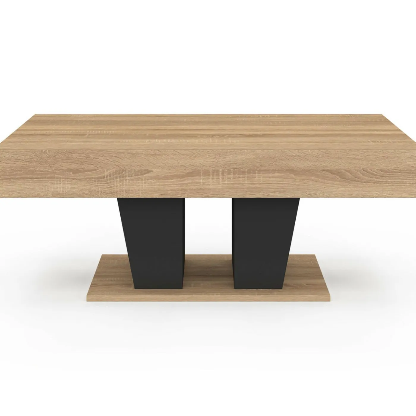 Table basse plateau relevable rectangulaire bois et noir