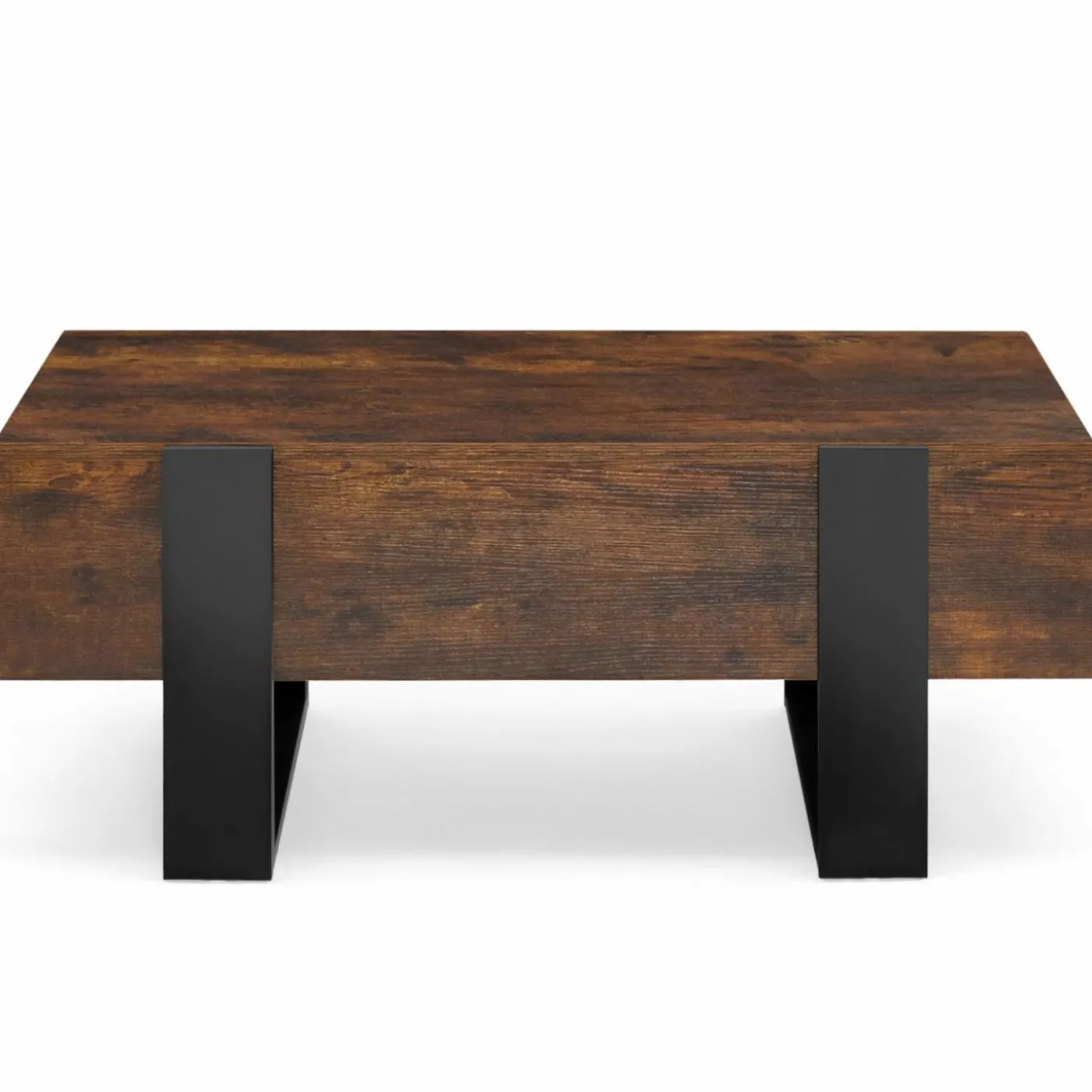 Table basse rectangle avec tiroirs 100cm bois et noir