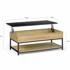 Table basse rectangle design industriel