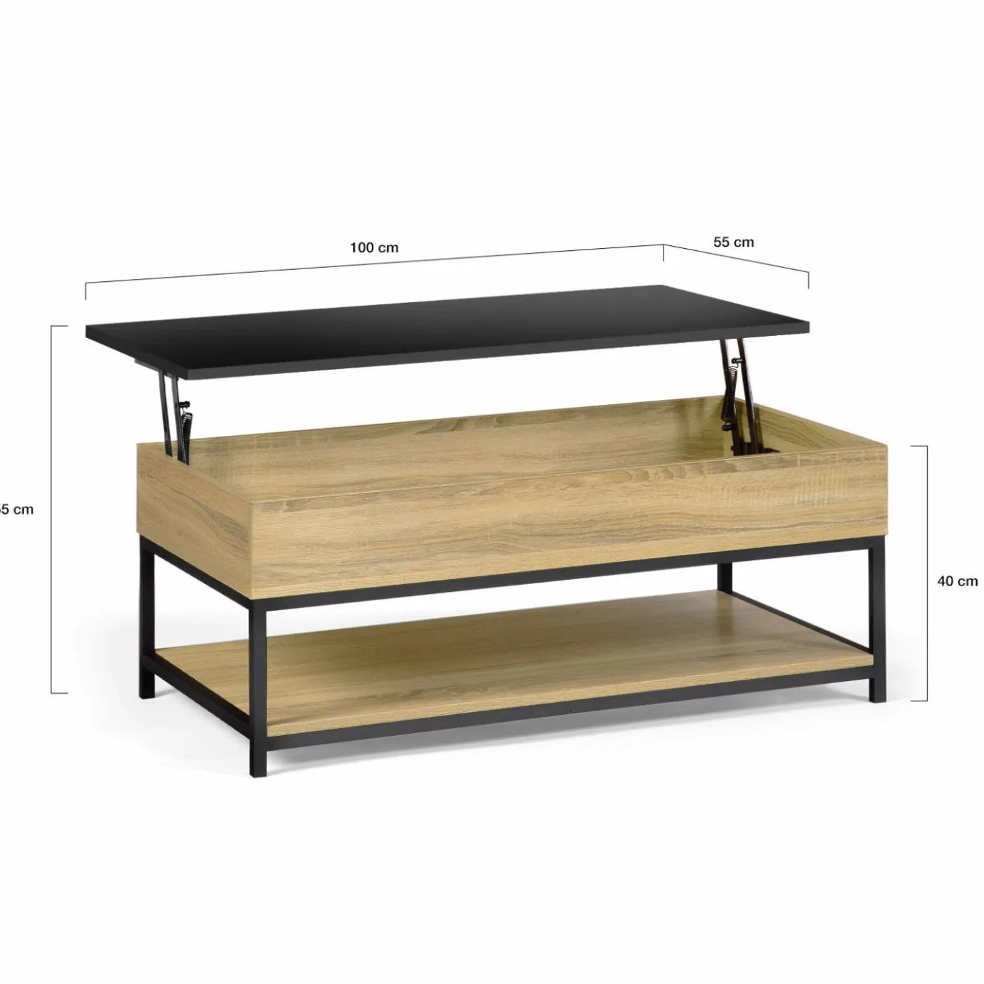 Table basse rectangle design industriel