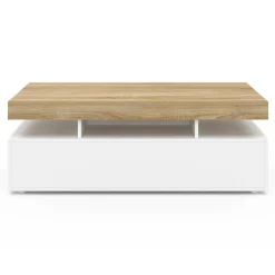 Table basse rectangulaire 2 tiroirs blanc